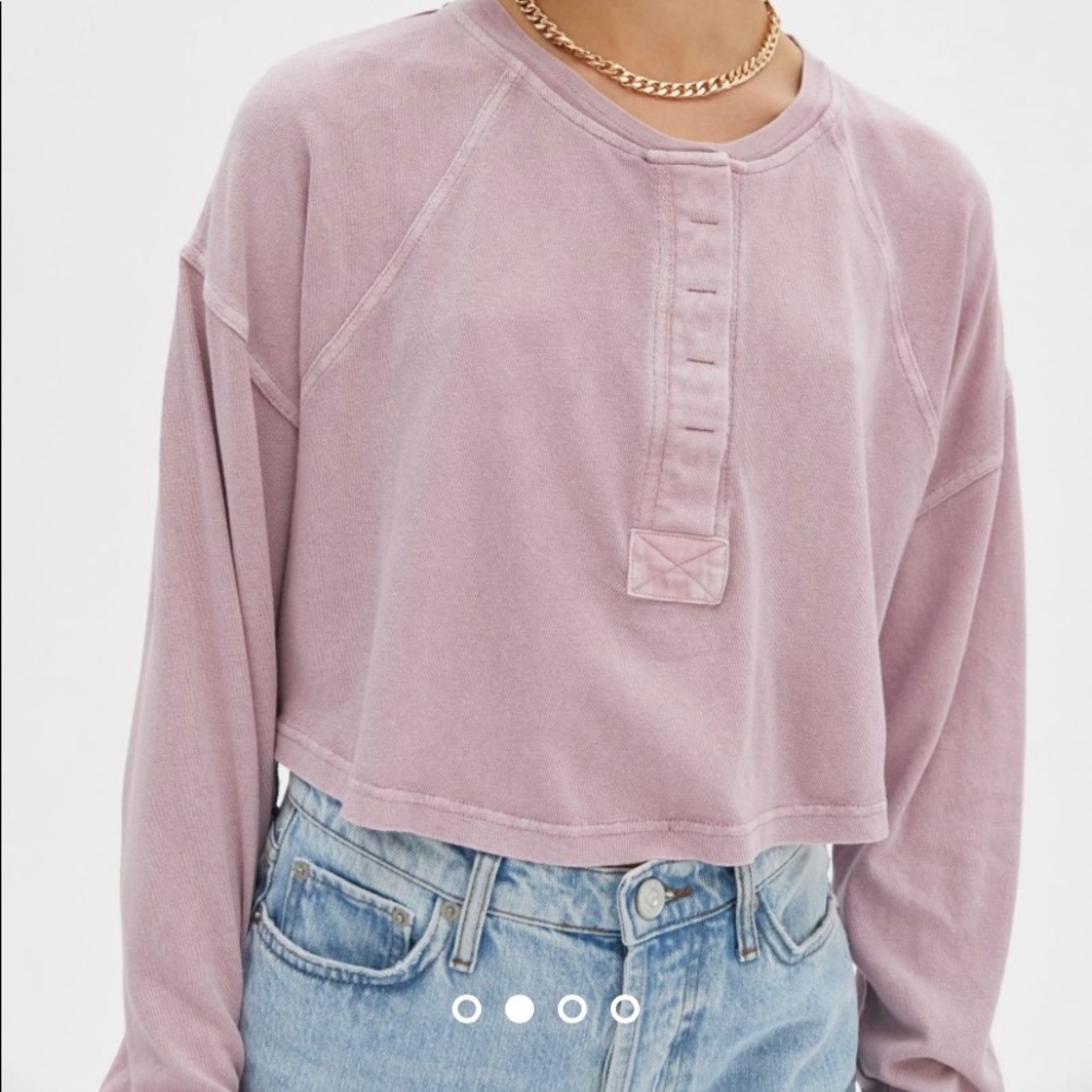 URBAN OUTFITTERS BDG LILY BOXY HENLEY TOP